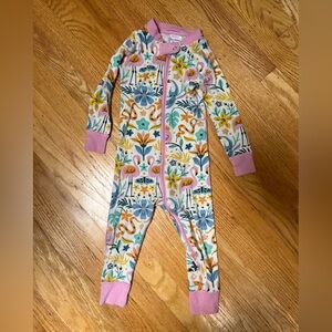 Hanna Andersson Tropical Floral Kids One Piece Pajama - Pink Accents